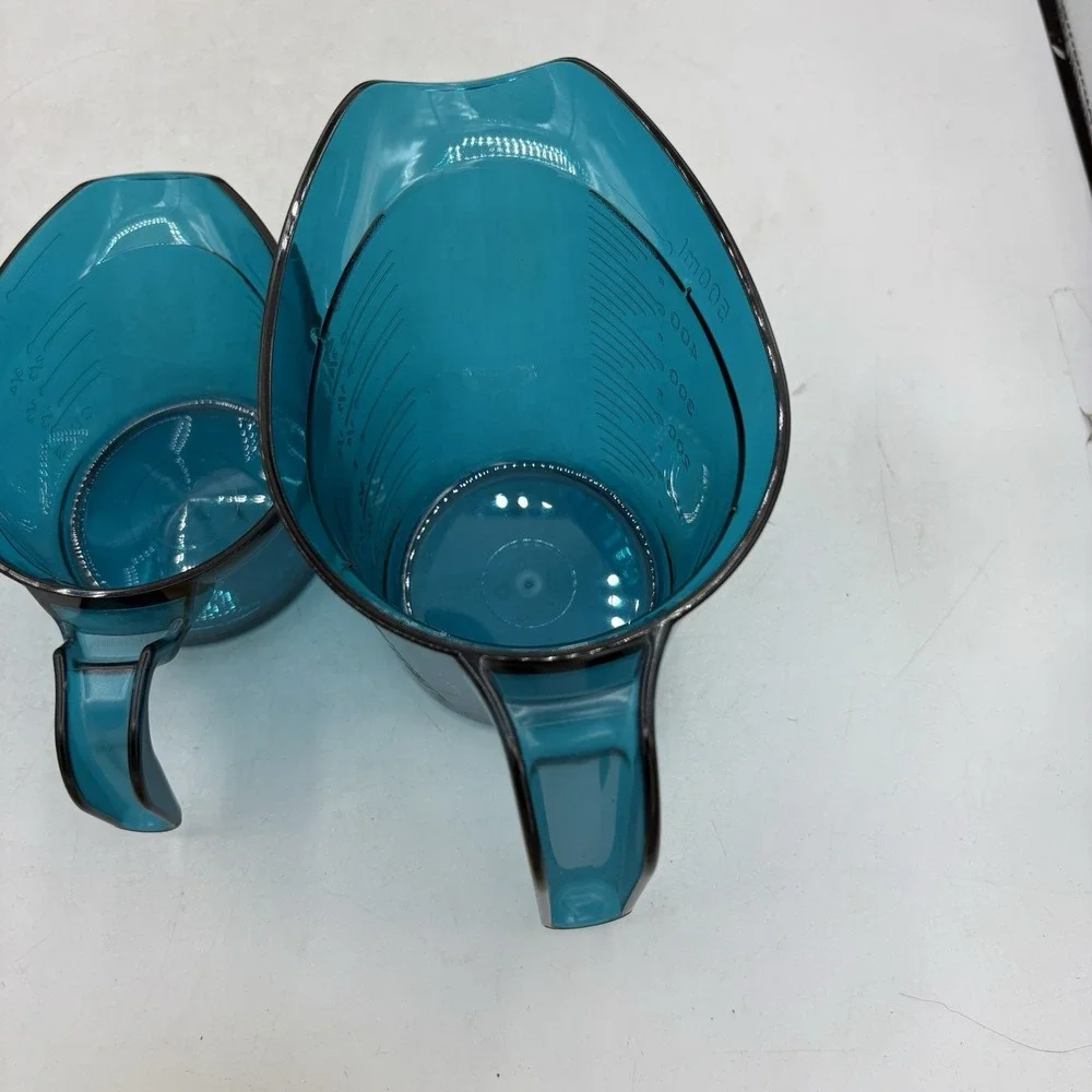 Tupperware Measuring Cups Micro Pitcher Nesting 2 Piece Set Blue Teal 1 & 2 Cup